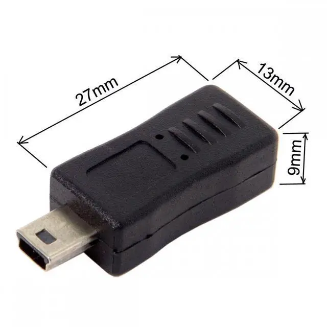 Alt view image 3 of 7 - Jimier 2pcs/lot Mini USB2.0 Male to Micro Female and Micro USB Male to Mini-USB Female Extension Connector Adapter