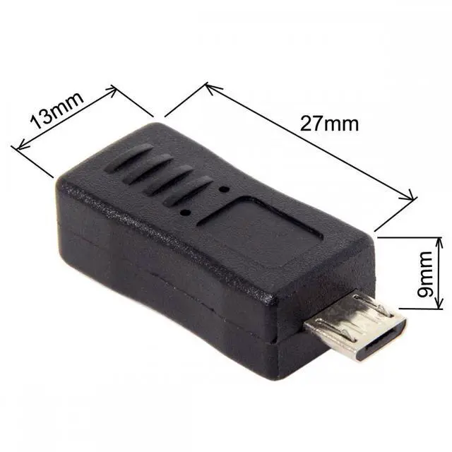 Alt view image 4 of 7 - Jimier 2pcs/lot Mini USB2.0 Male to Micro Female and Micro USB Male to Mini-USB Female Extension Connector Adapter