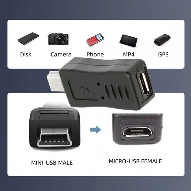 Alt view image 7 of 7 - Jimier 2pcs/lot Mini USB2.0 Male to Micro Female and Micro USB Male to Mini-USB Female Extension Connector Adapter