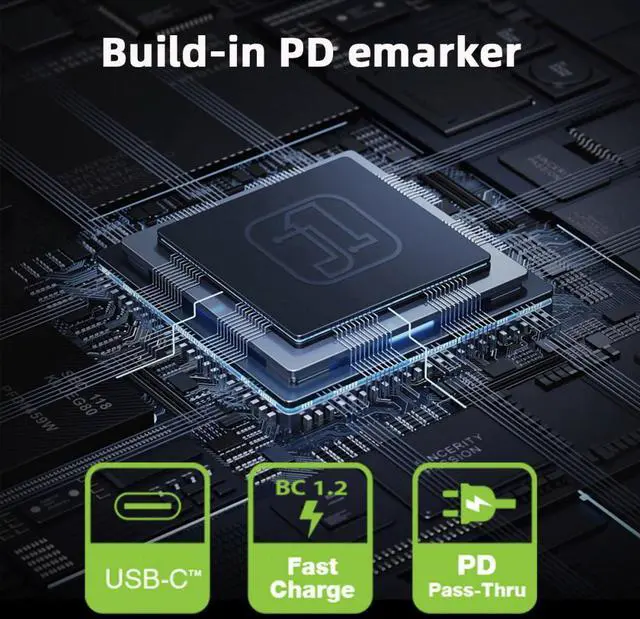 Alt view image 5 of 7 - Chenyang Type-C Smart LED Display USB-C Female to Female Extension Adapter USB4.0 40Gbps 140W Current Voltage Monitoring Tester Detector