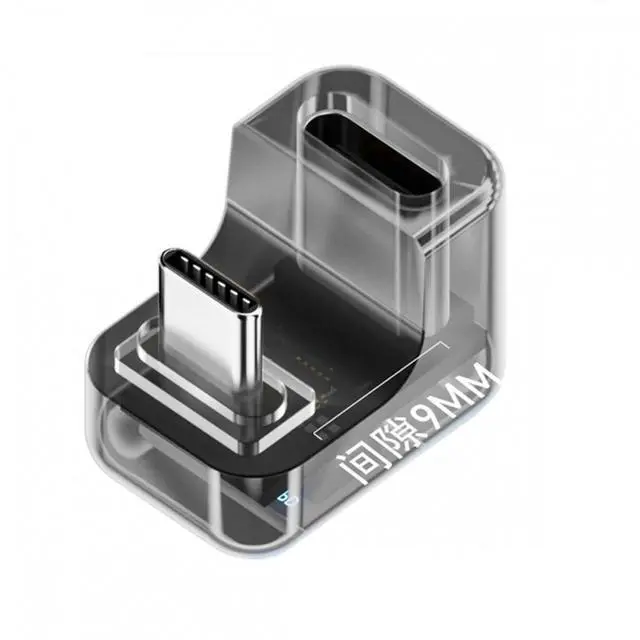 Alt view image 2 of 7 - Jimier Type-C Smart LED Display USB-C Male to Female Extension Adapter USB4.0 40Gbps 140W Opposite U Shape Back Angled Current Voltage Monitoring