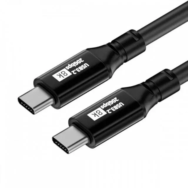 Alt view image 2 of 7 - Jimier 100cm 1.0m USB3.2 Type-C USB-C 8K Male to Male USB3.1 10Gbps 100W Data Video Cable with E-marker for Laptop Phone