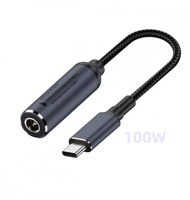 Alt view image 2 of 7 - Jimier DC Jack 5.5X2.1mm Input to USB-C Type-C Power 100W Charge Cable for Laptop Phone PD9V 5V 20V