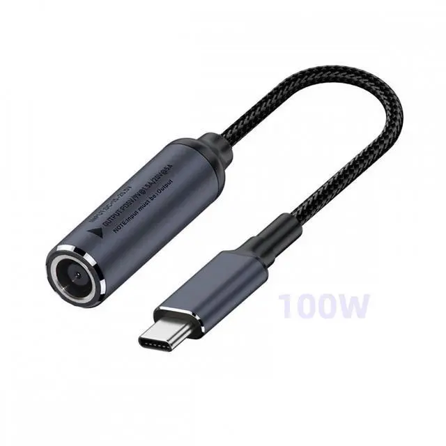 Alt view image 2 of 7 - Jimier DC Jack 7.9X5.4mm Input to USB-C Type-C Power 100W Charge Cable for Laptop Phone PD9V 5V 20V