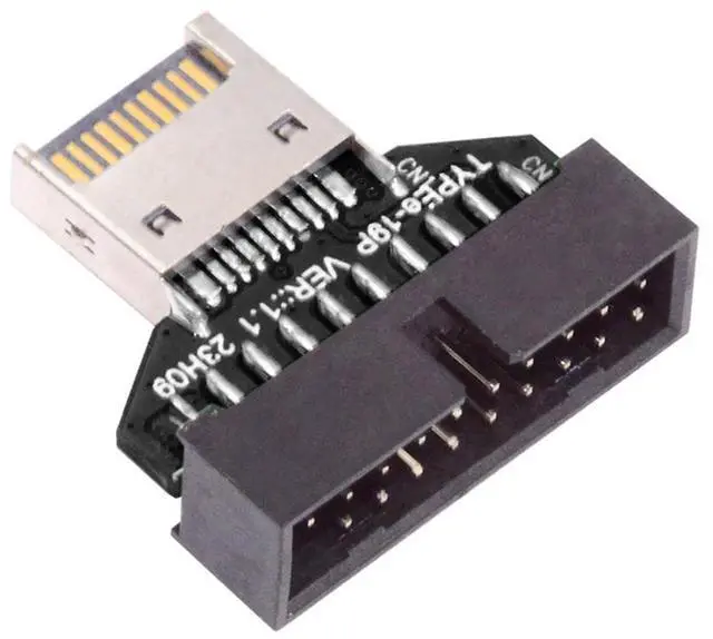 Alt view image 2 of 7 - Xiwai Type-E IDC Socket USB 3.1 Front Panel Header to USB 3.0 20Pin Header Extension Adapter for Desktop Motherboard
