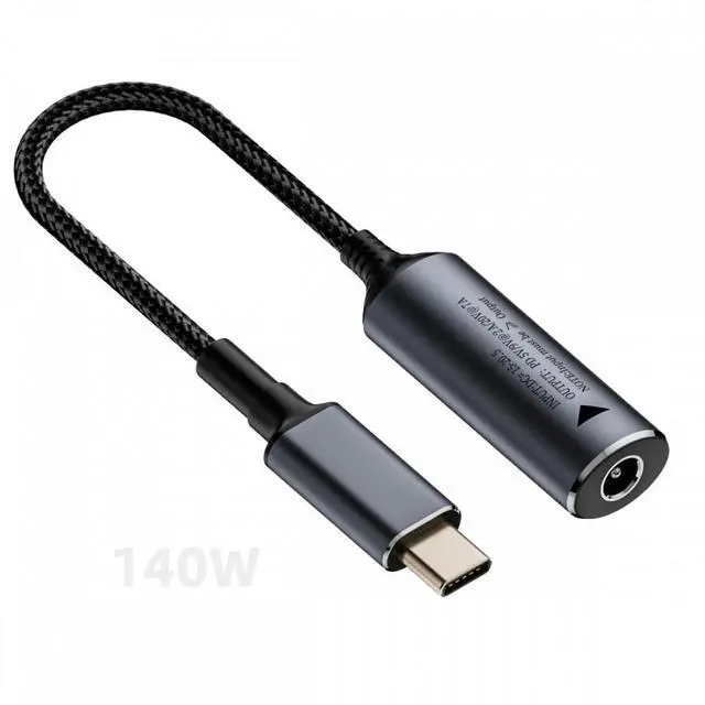 Alt view image 2 of 7 - Jimier DC Jack 5.5X2.5mm Input to USB-C Type-C Power 140W Charge Cable for Laptop Phone PD9V 5V 20V7A