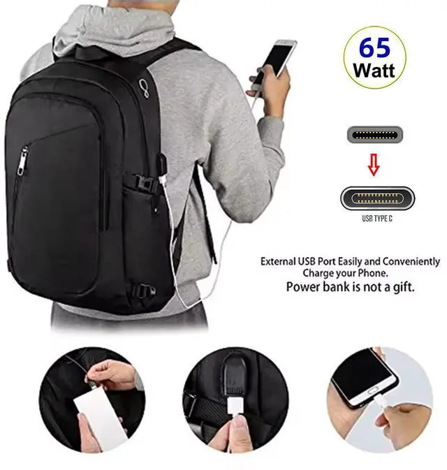 Alt view image 2 of 6 - Jimier USB-C 65W Type-C Male to Female Extension Cable for Backpack Charging Practical Convenient Outdoor Travel Camping External