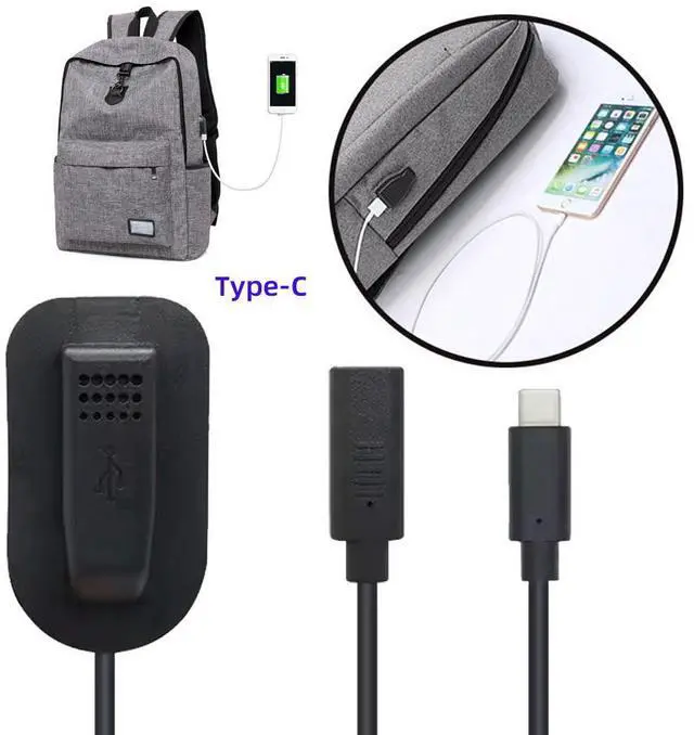 Alt view image 3 of 6 - Jimier USB-C 65W Type-C Male to Female Extension Cable for Backpack Charging Practical Convenient Outdoor Travel Camping External