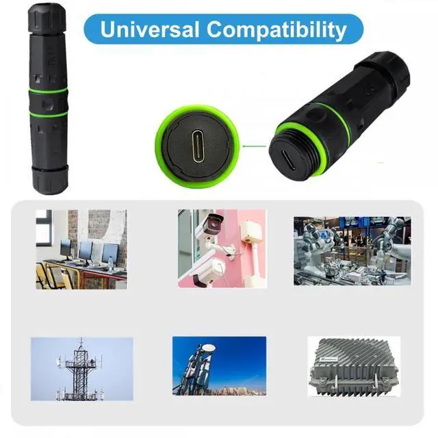 Alt view image 3 of 7 - Jimier M20 Locking IP68 Waterproof Type-C 10Gbps USB3.1 Female to USB-C Female Extension Adapter Coupler