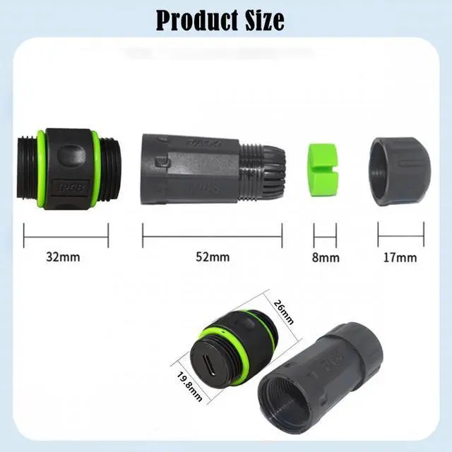 Alt view image 6 of 7 - Jimier M20 Locking IP68 Waterproof Type-C 10Gbps USB3.1 Female to USB-C Female Extension Adapter Coupler