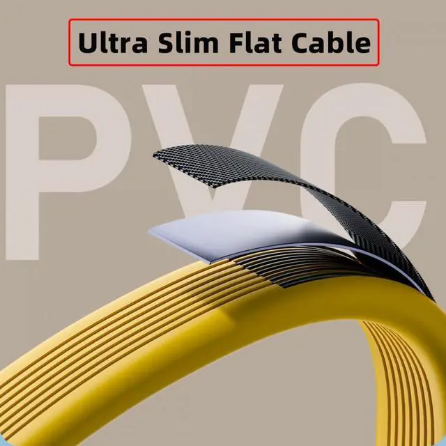 Alt view image 5 of 7 - Jimier USB4 Male to Female Extension Cable 20Gbps Flat Slim FPC Cable with 100W and 8K 5K USB4.0 Type-C Compatible with Thunderbolt3/4