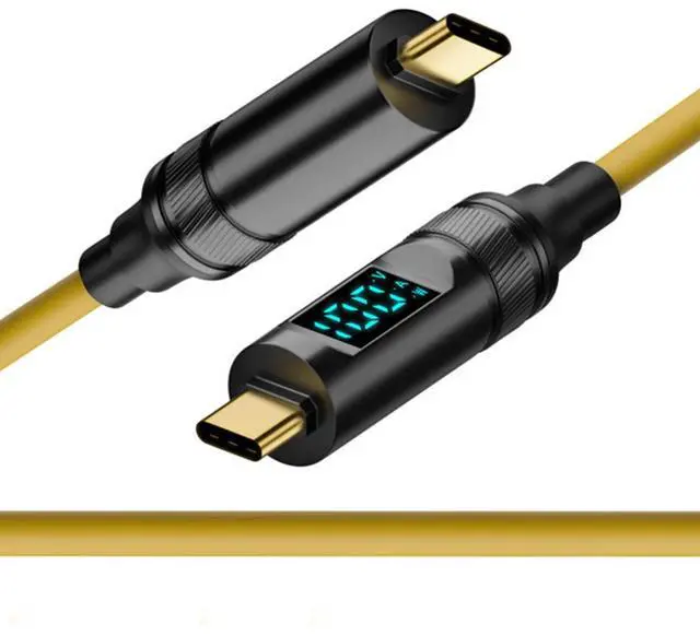 Alt view image 2 of 7 - Jimier 1.0M Smart LED Display USB-C USB4 Cable 20Gbps 100W 8K for Laptop Disk Phone Type-C Male to Male Cable Power & Data