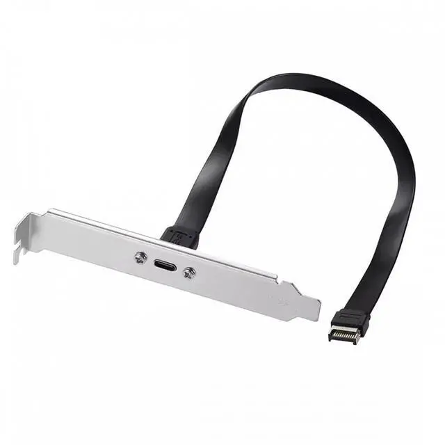 Alt view image 2 of 7 - Jimier USB 3.2 Type-E IDC 20Pin Front Panel Header to USB-C Type-C Female Extension Cable 20Gbps with Panel Mount Screw