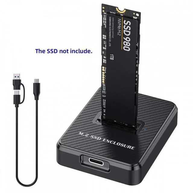 Alt view image 3 of 7 - Xiwai USB 3.0 USB-C Type-C to NVME M-key M.2 NGFF SATA SSD Docking Vertical External PCBA Case Enclosure RTL9210B Chipset