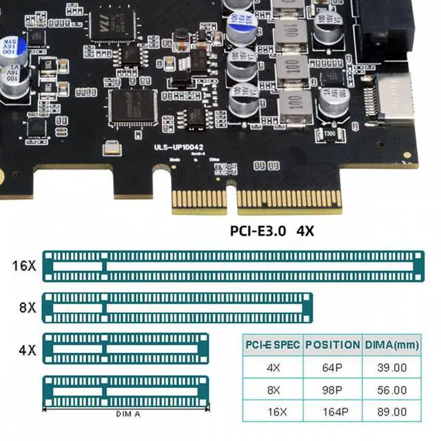 Alt view image 5 of 7 - Xiwai 10Gbps Type-E USB 3.1 Front Panel Socket & USB3.0 19Pin/20Pin & Dual Type-C USB-C to PCI-E Express Card Adapter ASM3142 VL822