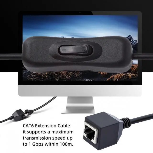 Alt view image 3 of 7 - Jimier RJ45 CAT6 8P8C STP UTP Male to Female Extension Cable with 304 Singal Switch On/Off LAN Ethernet Network Patch Cord