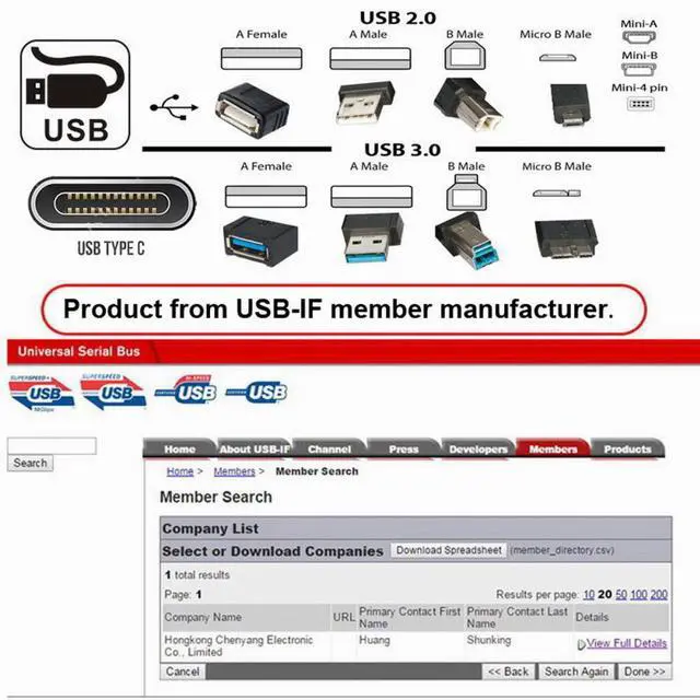 Alt view image 6 of 6 - CY USB 3.0 Type A Male to Type A Female Extension Cable 50cm Panel Mount Type for Laptop Desktop