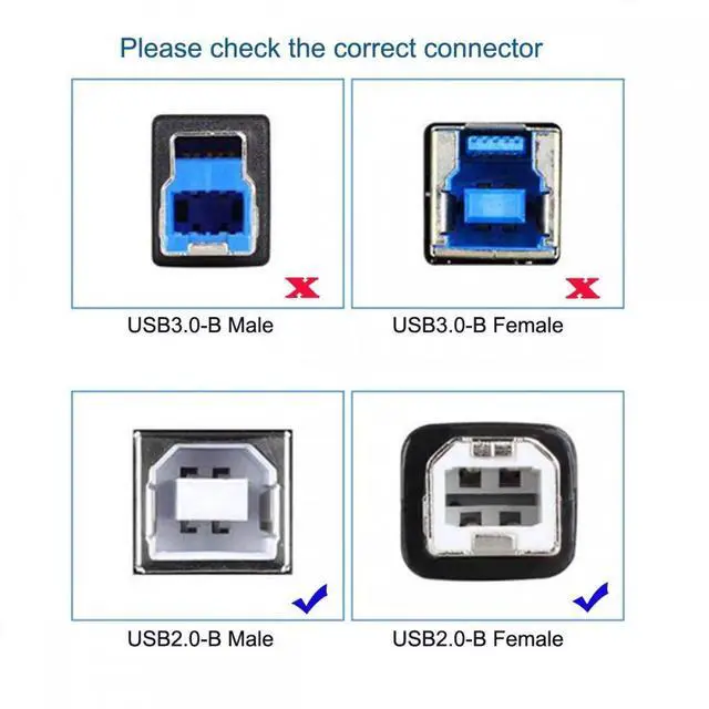 Alt view image 7 of 7 - CY USB 2.0 Motherboard 9pin 10pin Header to Standard Type-B Female Extension cable with Nuts for Panel Mount