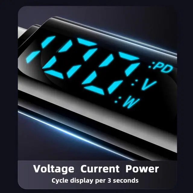 Alt view image 3 of 7 - Jimier Smart LED Display 100W Type-C USB-C Input to Rectangular Jack Output Power 20V 5A PD Charge 65W Adapter for Thinkpad X1 Legion Y7000P Laptop