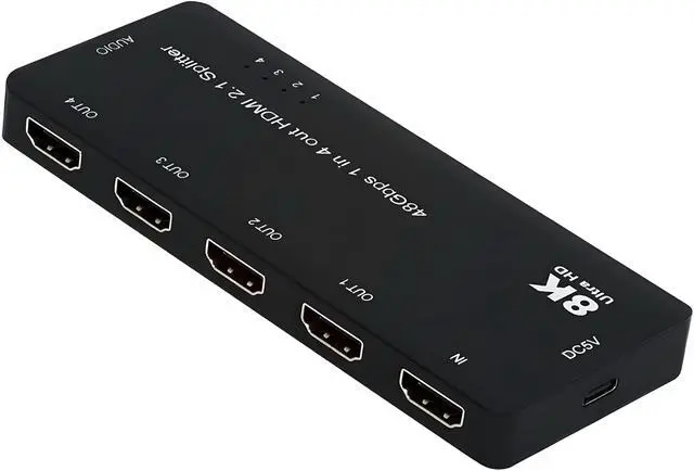 Main image of Chenyang HDMI Splitter 8K 60hz Ultra-HD Converter Compatible 2.1 Switch 1-IN-4-OUT 48Gbps UHD Hub Support HDCP SST Extended 4K@120hz 3.5mm Audio