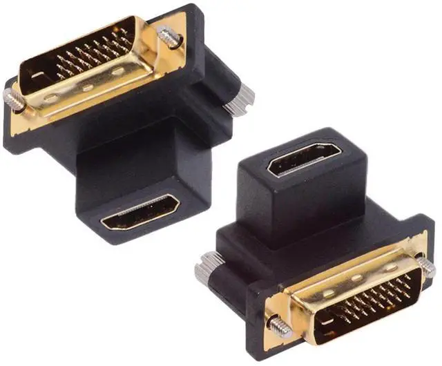 Main image of Chenyang 2pcs/lot Up & Down Angled 90 Degree DVI Male to HDMI Female 4K Adapter for Computer HDTV Graphics Card