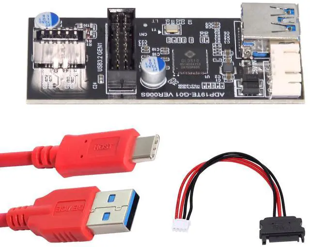 Main image of Chenyang Type-C USB-C & 19/20Pin Header to USB 3.0 20Pin & Type-E Dual Ports Female PCBA Type Adapter Splitter HUB 5Gbps