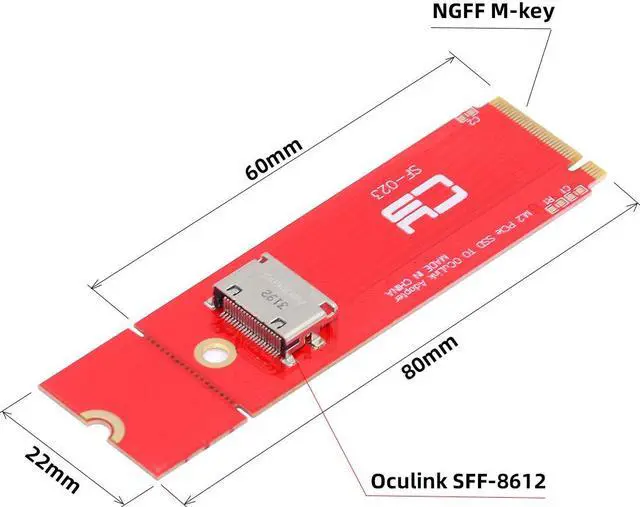Main image of Chenyang PCI-E 4.0 3.0 M.2 M-key to Oculink SFF-8612 SFF-8611 Host Adapter for PCIe Nvme SSD 2260
