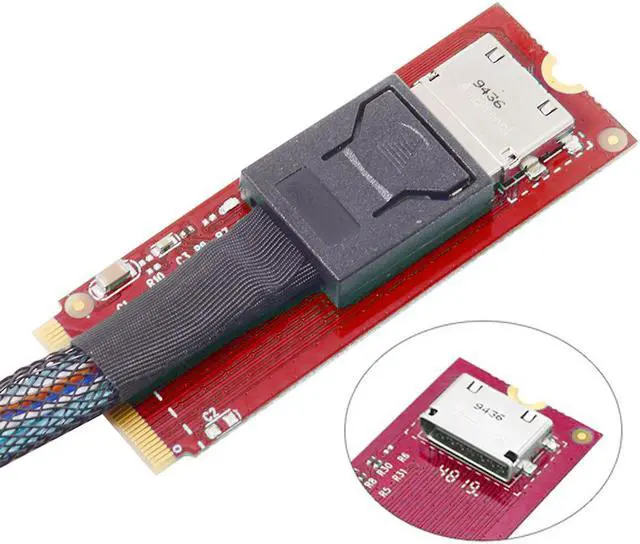 Alt view image 7 of 7 - Chenyang PCI-E 4.0 3.0 M.2 M-key to Oculink SFF-8612 SFF-8611 Host Adapter for PCIe Nvme SSD 2260