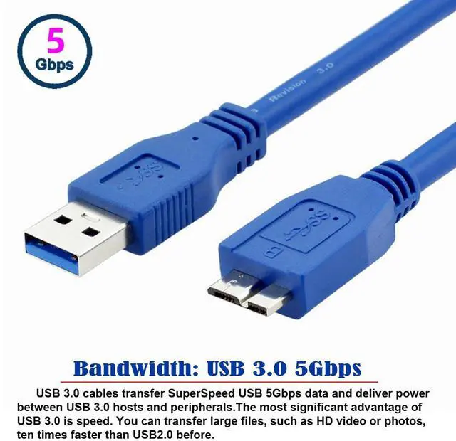 Alt view image 5 of 7 - CHENYANG USB 3.0 Standard A Type Male to Micro B Male cable 1m