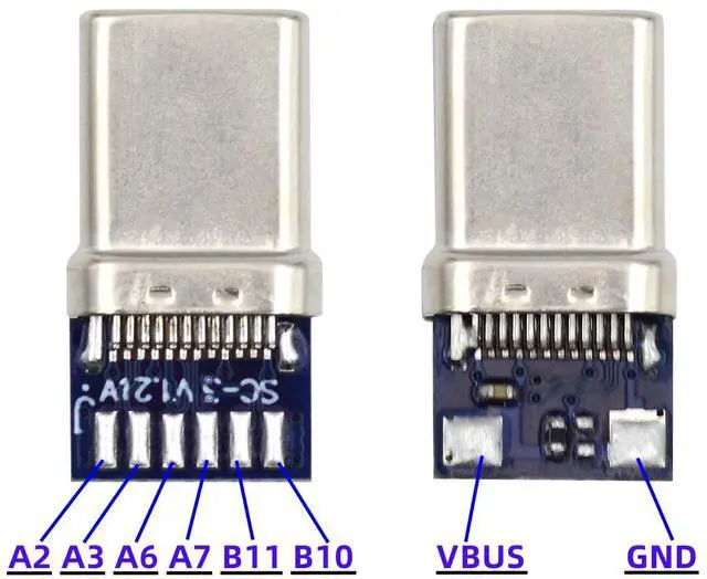 Alt view image 2 of 7 - CHENYANG DIY 24pin USB 3.1 Type C Male & Female Plug & Socket Connector SMT type with PC Board 1 set