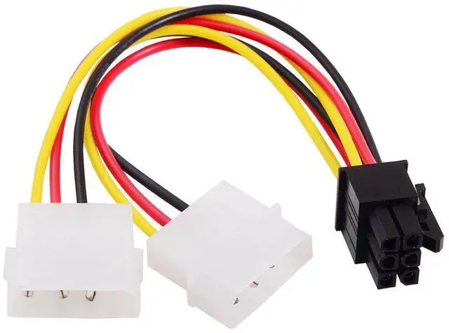 Alt view image 6 of 6 - Chenyang Dual 4Pin to 6 Pin EPS 12V Graphics Card Power Supply Adapter Converter Cable