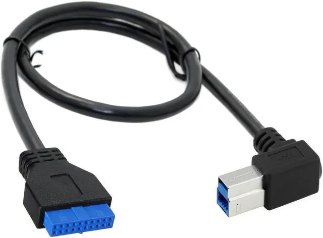 Alt view image 5 of 5 - CHENYANG 90 Degree Left angled USB 3.0 B Type Male to 3.0 Motherboard 19pin Header Cable 50cm