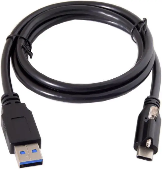 Alt view image 2 of 6 - Chenyang USB 3.1 Type-C Locking Connector to Standard USB3.0 Data Cable 1.2m With Panel Mount Screw