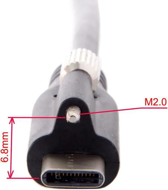 Alt view image 5 of 6 - Chenyang USB 3.1 Type-C Locking Connector to Standard USB3.0 Data Cable 1.2m With Panel Mount Screw