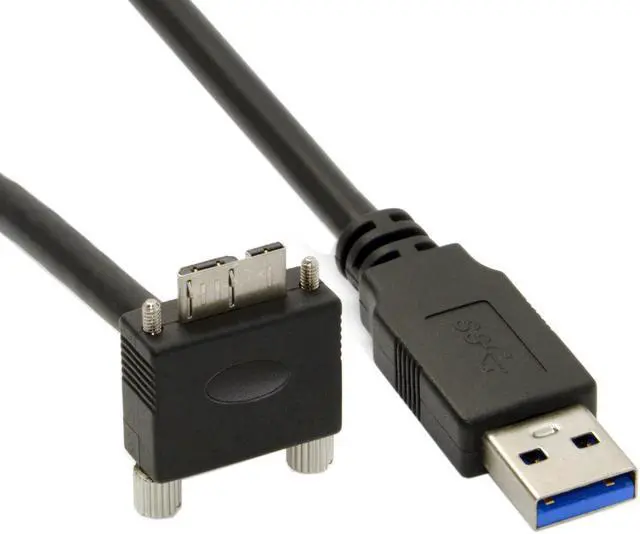 Main image of CHENYANG 1.2m 90 Degree Down Angled Micro USB Screw Mount to 3.0 Data Cable for Industrial Camera