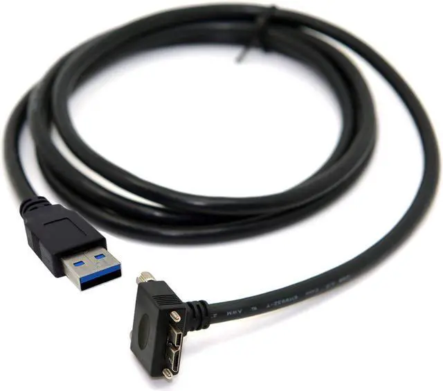 Main image of CHENYANG 1.2m 90 Degree Up Angled Micro USB Screw Mount to 3.0 Data Cable for Industrial Camera