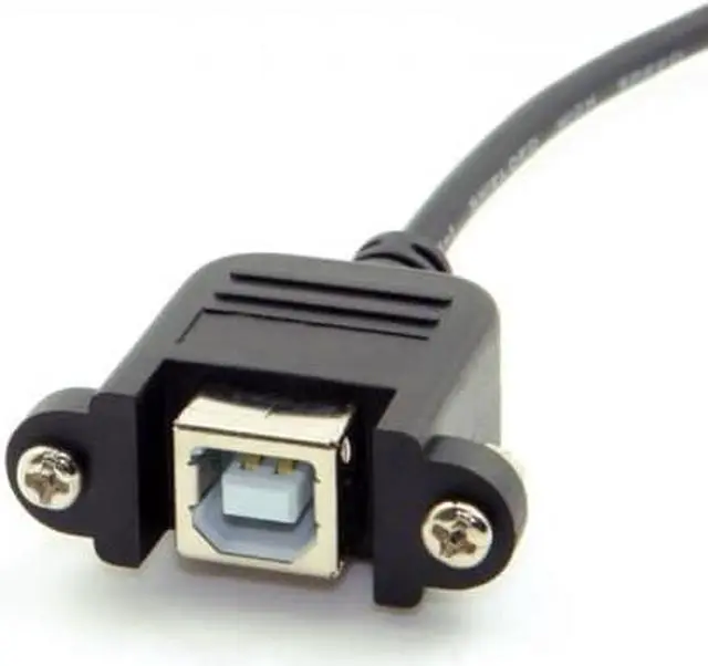 Alt view image 3 of 5 - CHENYANG USB 2.0 B Type Male to Female Printer Scanner Hard Disk Extension Cable with Screws for Panel Mount 50cm