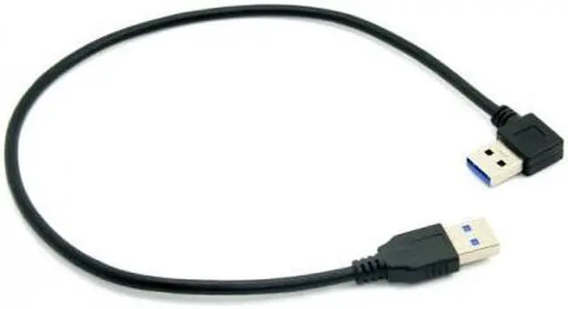 Alt view image 6 of 6 - Cablecc 90 Degree Right Angled USB 3.0 A Type Male to Straight A Type Male Data Cable 40cm