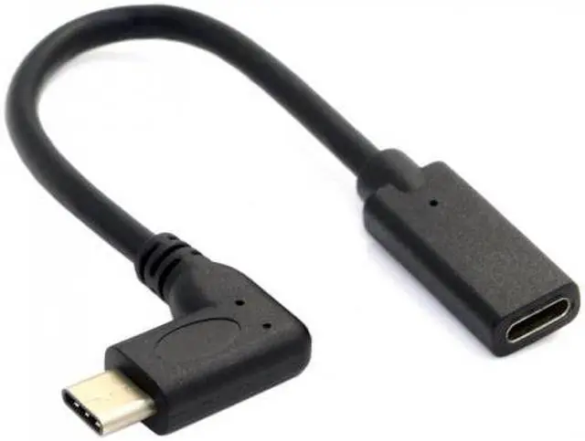 Alt view image 2 of 7 - Cablecc 90 Degree Right Angled USB-C USB 3.1 Type C Male to Female Extension Data Cable for Macbook Tablet 20cm UC-218-RI-0.2M