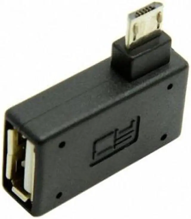 Alt view image 5 of 7 - CHENYANG 90 Degree Left Angled Micro USB 2.0 OTG Host Adapter with USB Power for Galaxy S3 S4 S5 Note2 Note3 Cell Phone & Tablet