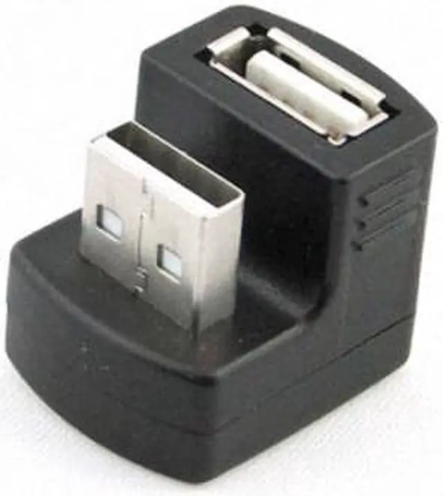 Alt view image 3 of 5 - CHENYANG New Right Angled USB 2.0 Adapter A Male to Female Extension 90 180 Degree Black