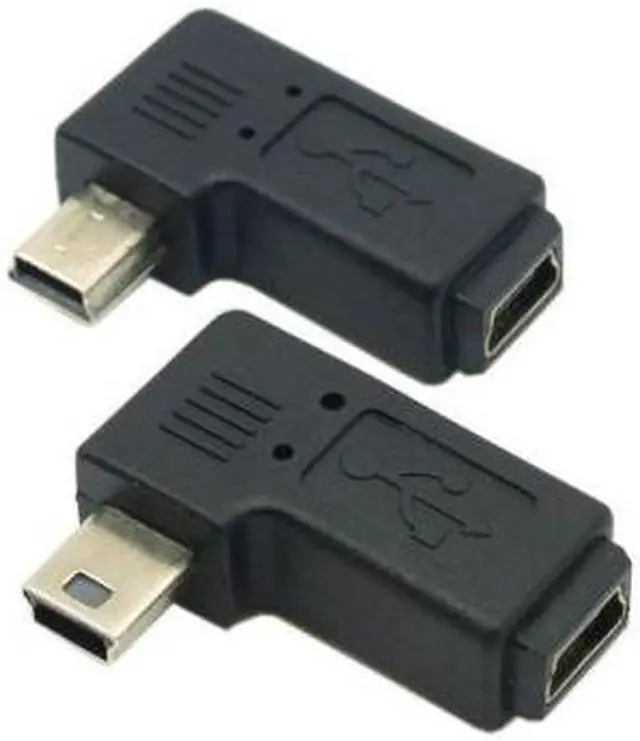Main image of CHENYANG 2pcs 90 Degree Left & Right Angled Mini USB 5 Pin Male to Female Extension Adapter