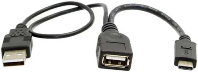 Alt view image 5 of 6 - Cablecc USB-C Type-C USB 3.1 to  USB 2.0 Female OTG Data Cable with Power for Cell Phone & Tablet & Laptop & Macbook Pro