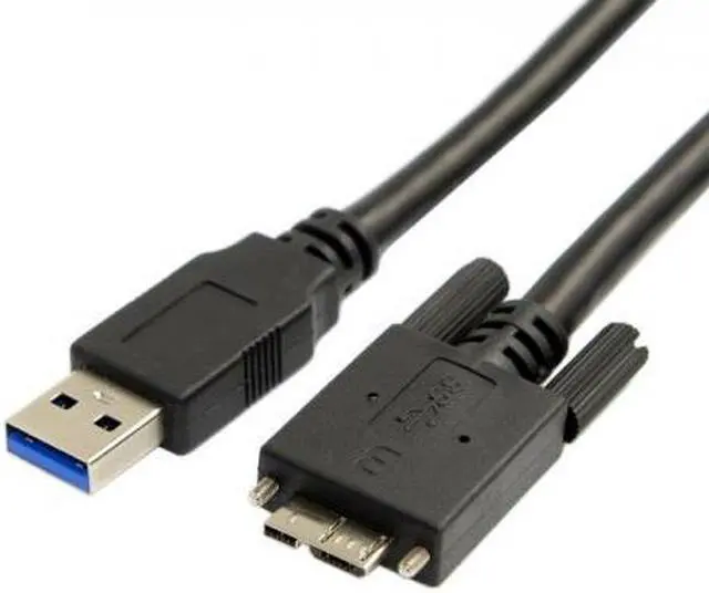 Alt view image 2 of 5 - Cablecc 15ft 5m USB 3.0 A type Cable Male to Micro USB 3.0 B Male with Mount Panel Screws for Hard Disk Mobile Phone