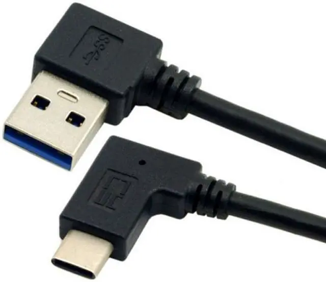 Alt view image 2 of 5 - Cablecc Reversible USB 3.1 USB-C Angled to 90 Degree Left Angled A Male Data Cable for Macbook & Tablet & Mobile Phone UC-349-LE
