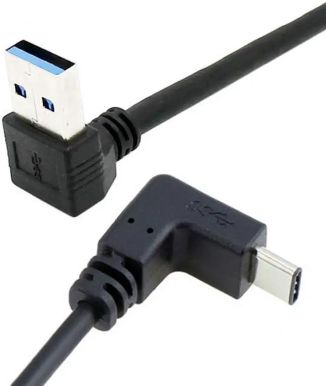 Alt view image 2 of 6 - Cablecc USB 3.1 USB-C Reversible Angled to 90 Degree Up Angled A Male Data Cable for Macbook & Tablet & Phone UC-298-UP