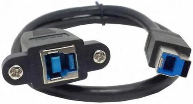 Alt view image 2 of 2 - Cablecc Super Speed USB 3.0 backpanel mount B female To Male B type extension cable 0.5m
