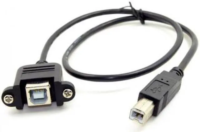 Main image of CHENYANG USB 2.0 B Type Male to Female Printer Scanner Hard Disk Extension Cable with Screws for Panel Mount 50cm