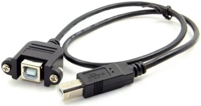 Alt view image 5 of 5 - CHENYANG USB 2.0 B Type Male to Female Printer Scanner Hard Disk Extension Cable with Screws for Panel Mount 50cm