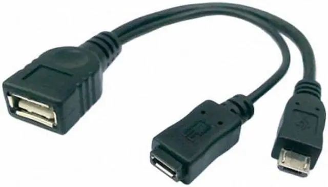 Alt view image 3 of 5 - Cablecc Black Color Micro USB 2.0 OTG Host Flash Disk Cable with Micro USB power  for Galaxy S3 i9300 S4 i9500 Note2 N7100 Note3 N9000 & S5 i9600